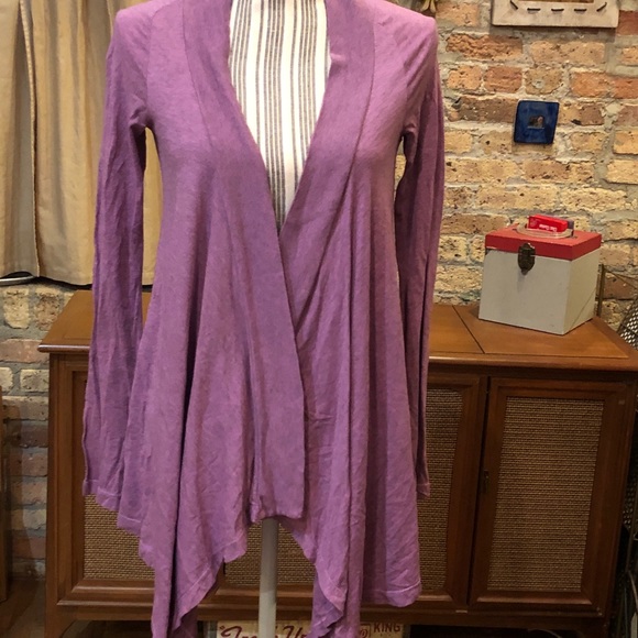 Splendid Tops - Splendid Heathered Pink Draped Cardigan EUC